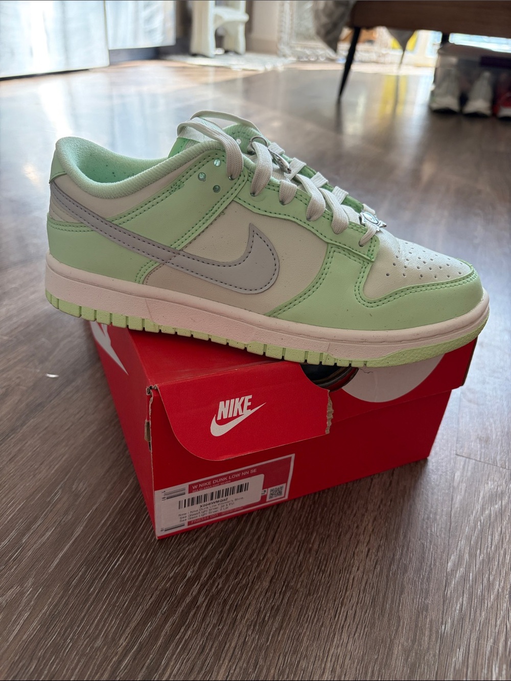 Nike Women's Dunk Low Sneakers in Mint/White